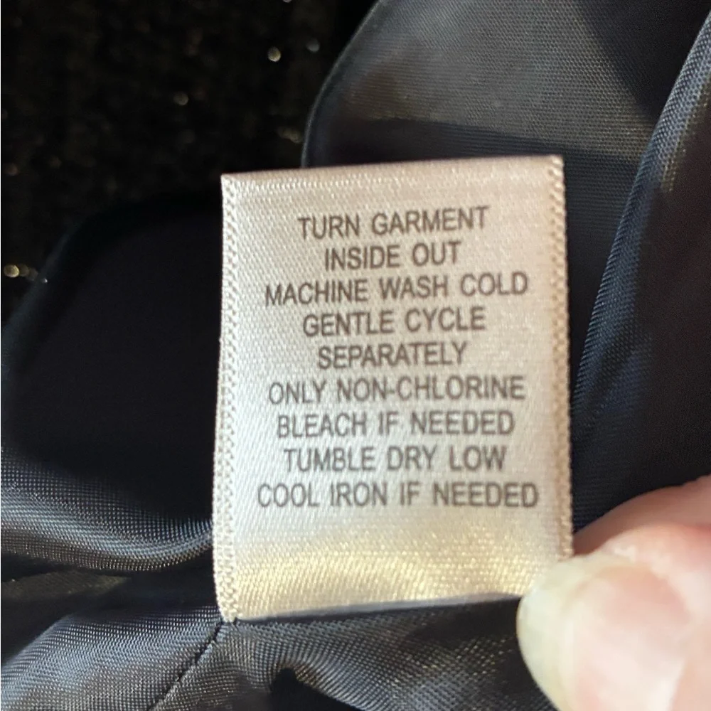 Christopher & Banks Black Sparkly Tweed Zip-Front Jacket - Fully Lined - Picture 6 of 9